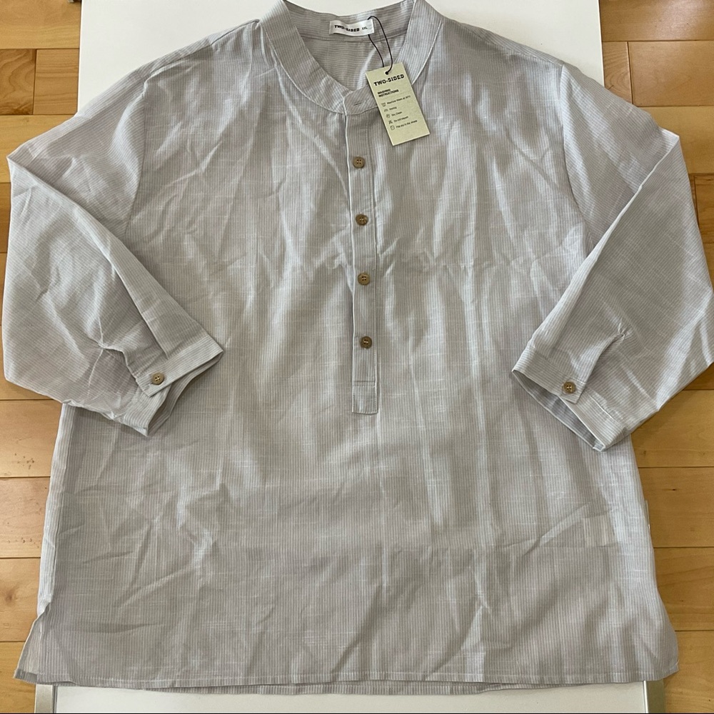 NWT Men’s Two-Sided Long Sleeve Button Front Casual Shirt Size XXL